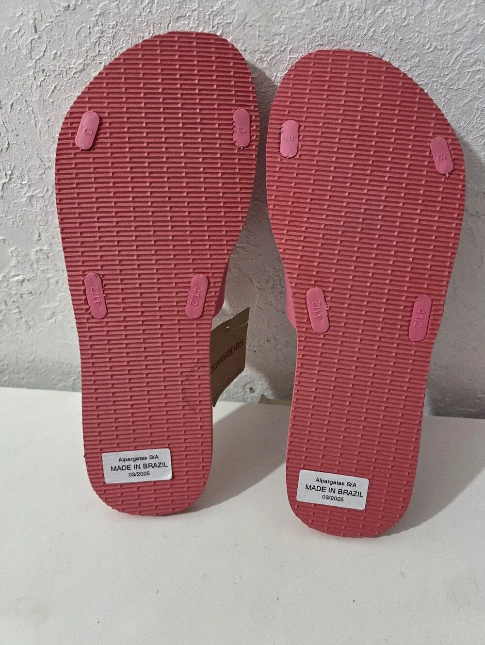 Havaianas Aqua Pink Criss Cross Rubber Slide Sandal Women's Size 11/12